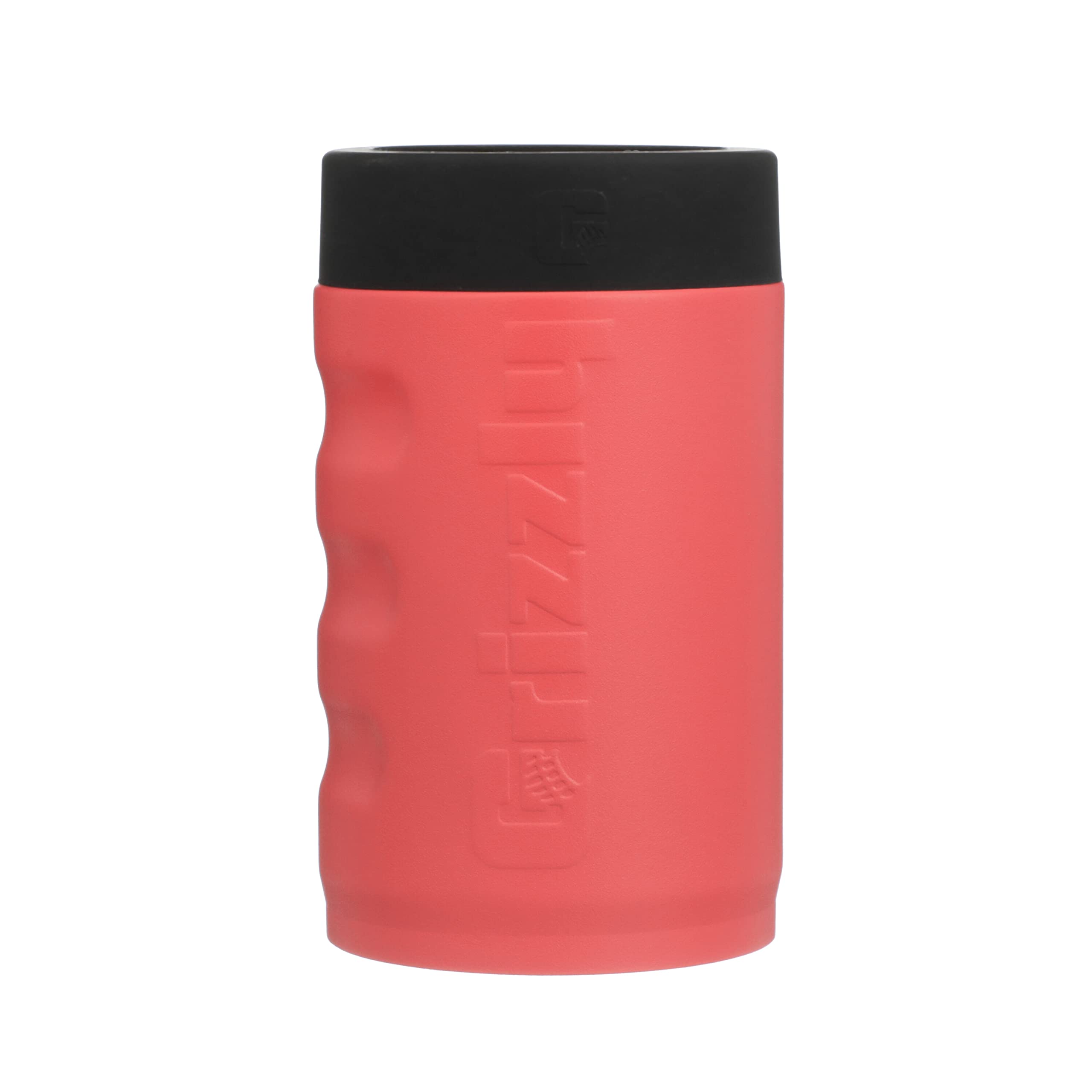 12 oz Grizzly Grip Can | Stainless Steel Vacuum Insulated Can Cooler | For 12 oz Regular Beer and Soda Cans Reusable Durable | Coral