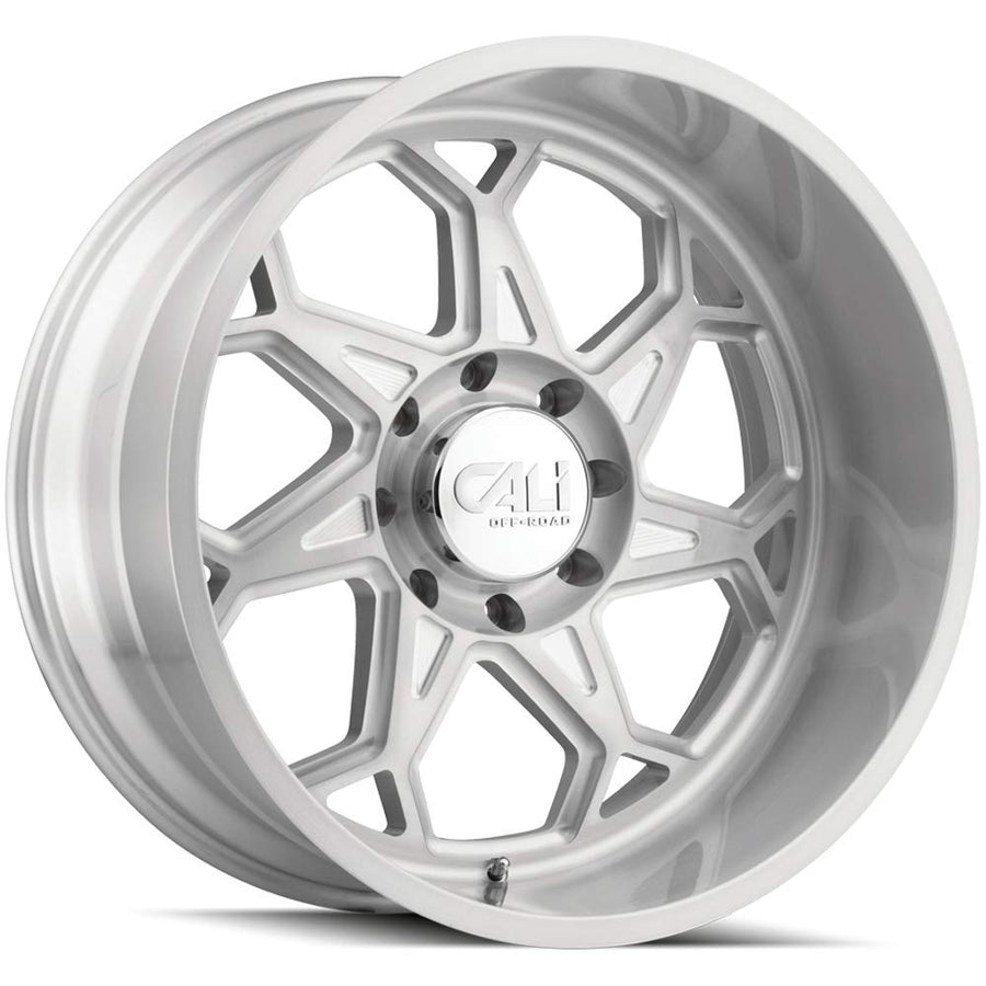 Brushed CALI OFF-ROAD SEVENFOLD (9111) Wheel Clear Coated (0 x 12. inches /8 x 170 mm, -51 mm Offset)