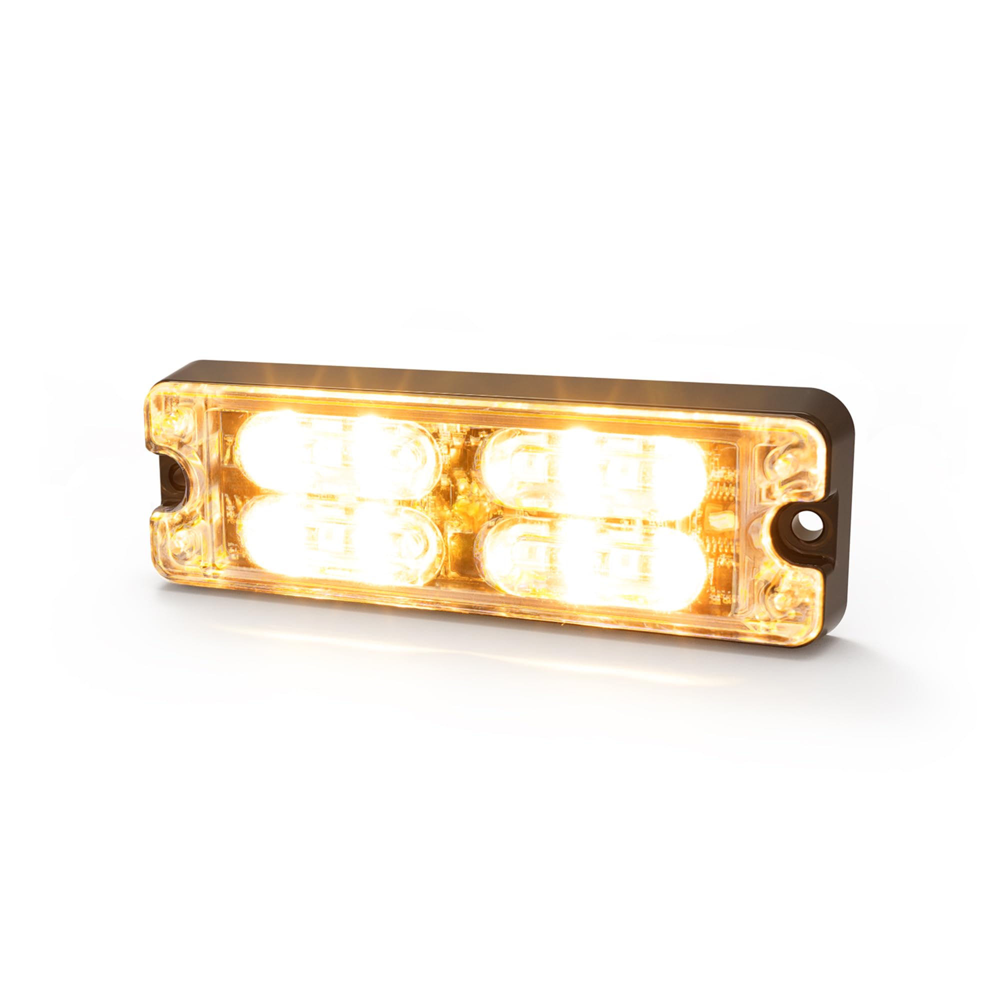 ECCO 12 High-Intensity Directional LEDs Amber White LED 1.4 amps 12V 24V Surface Mount Waterproof Warning Light Construction Caution Lights for Truck Off Road car Commercial Vehicles, 5 Year Warranty
