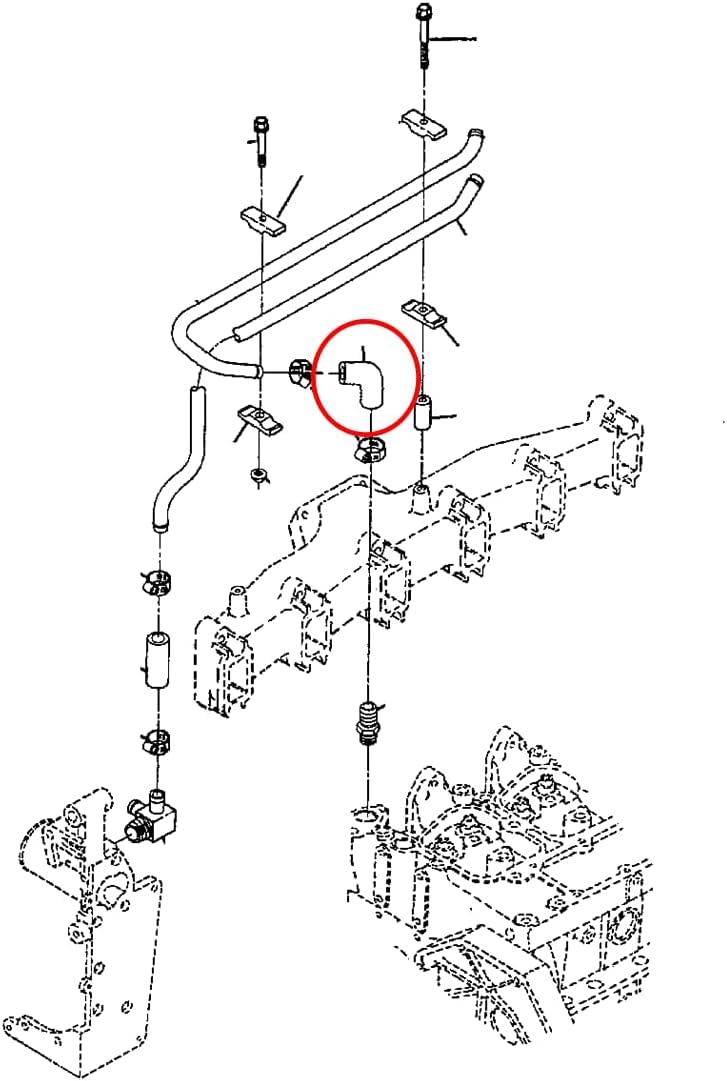 HPS Silicone Red Oil Cooler Coolant Hose Kit Elbow Compatible for 1990-1993 Dodge D250 W250 Pickup Cummins 5.9L Diesel, 57-1881-RED