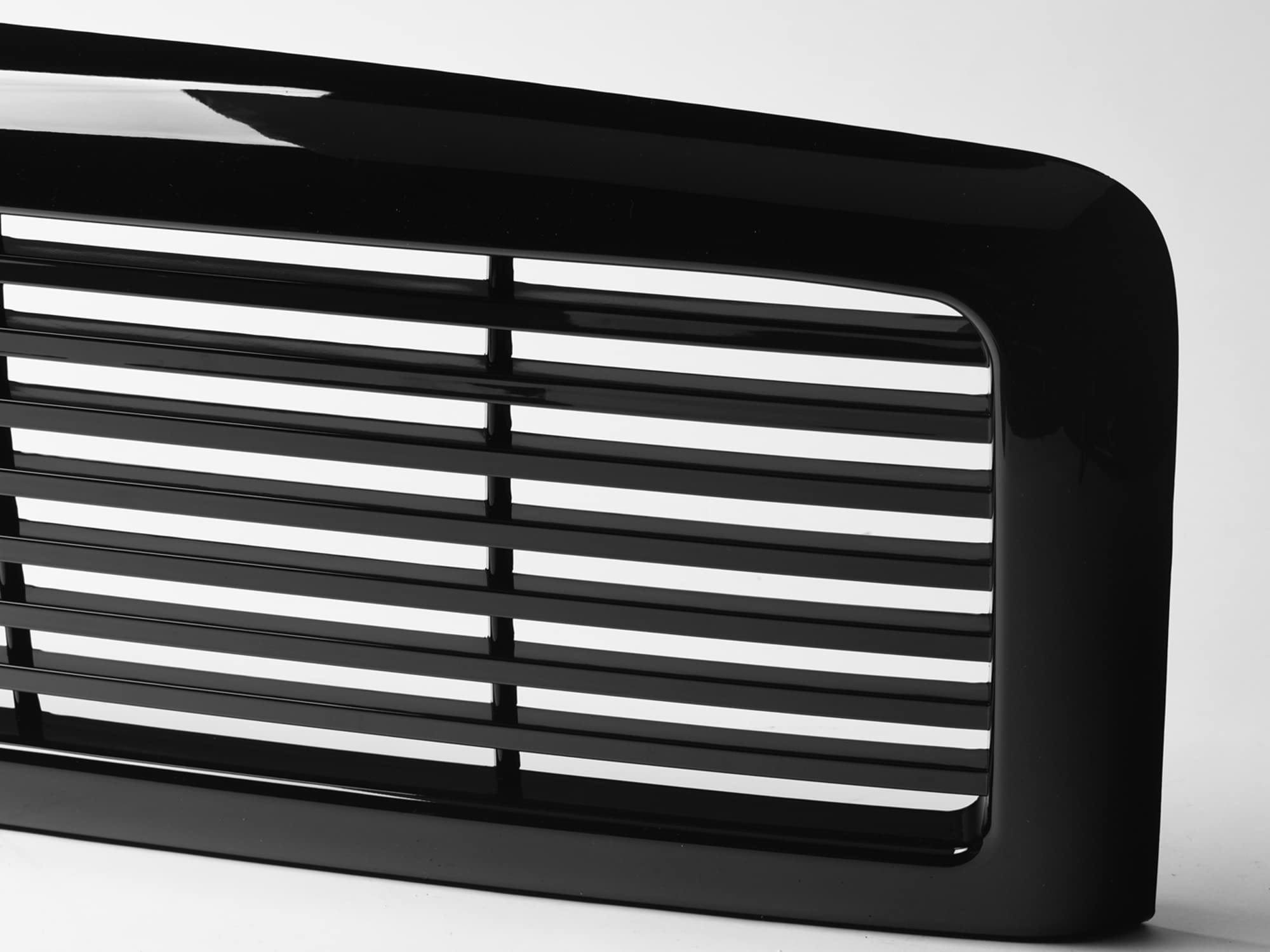 Horizontal Front Hood Grille Armordillo USA 7168404 - Gloss Black Fits 1994-2001 Dodge Ram 1500