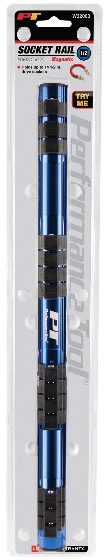 W32003 Performance Tool 1/2-Inch Drive Magnetic Socket Rail