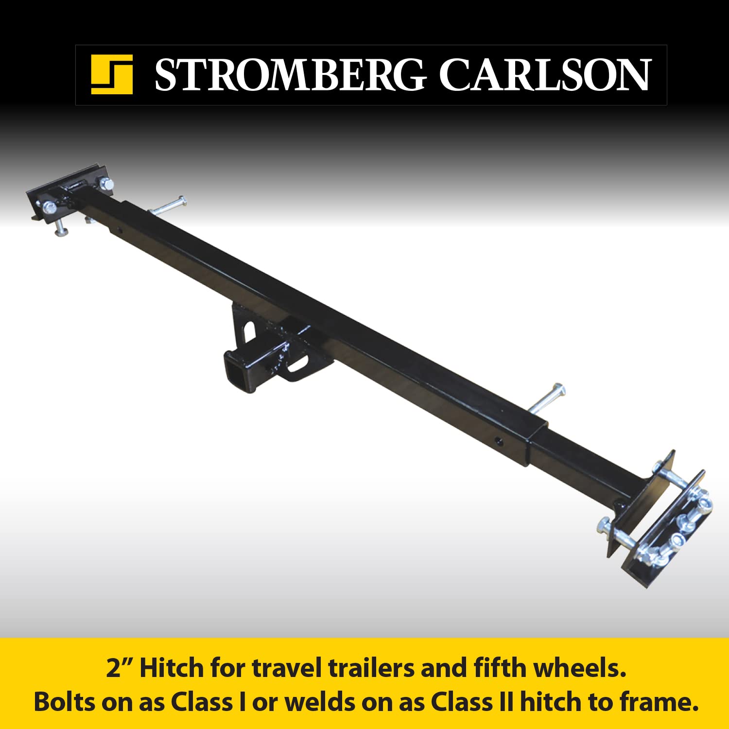 Stromberg Carlson Adjustable CC-300 Accessory Hitch - Hitch Receiver for Bike Rack and Carriers, Ideal for Back of Camper, Travel Trailer & RV, Camper Trailer Hitch, Adjustable Truck Hitch, Black