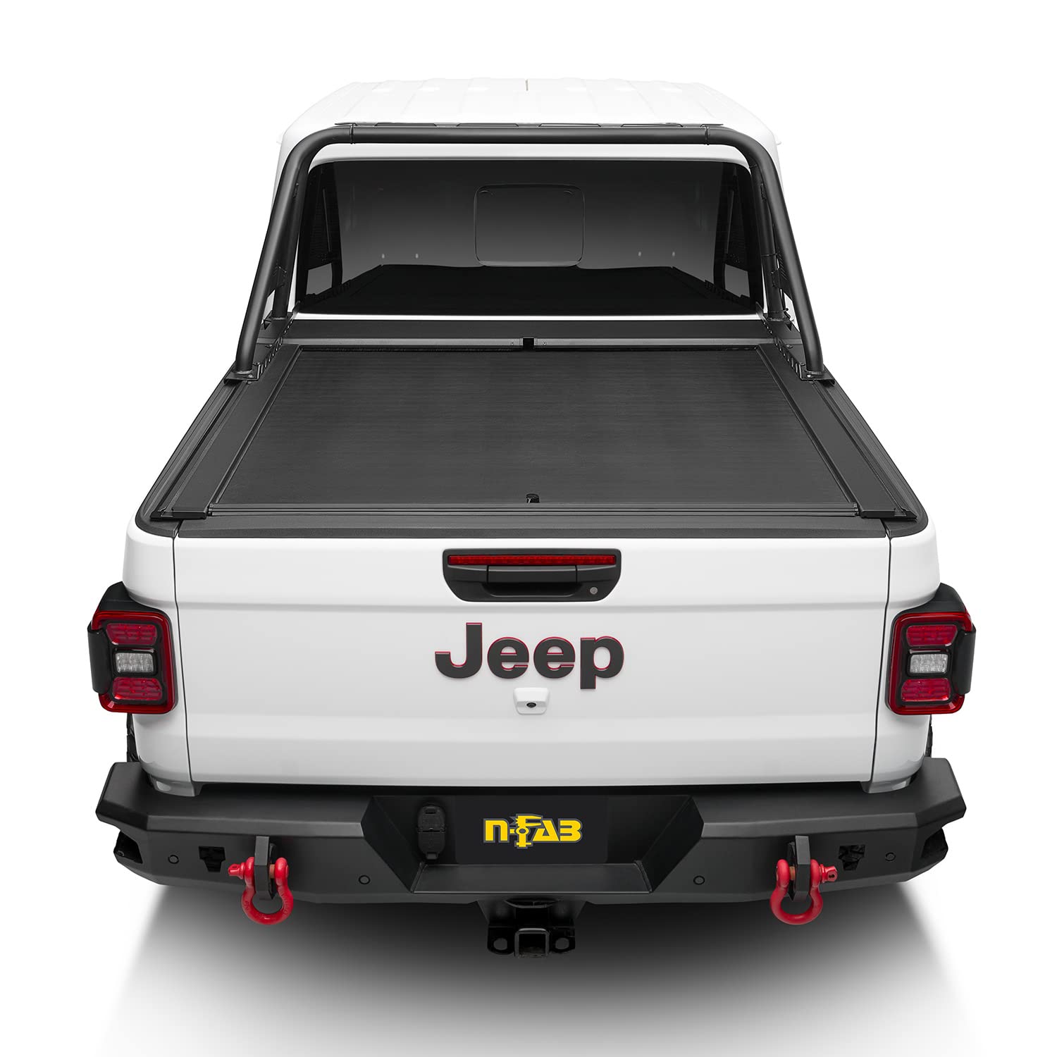 Rugged Ridge Retractable Armis Tonneau Cover w/ Max Track for Jeep Gladiator JT | Weather Resistant, Full Bed Access | 13550.35 | Fits 2020-2025 Jeep Gladiator JT w/ Trail Rails