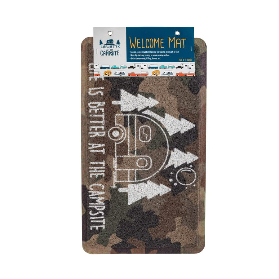 LIBATC - Camco Scrub Rug, Camo Retro RV, 26.5"x15"