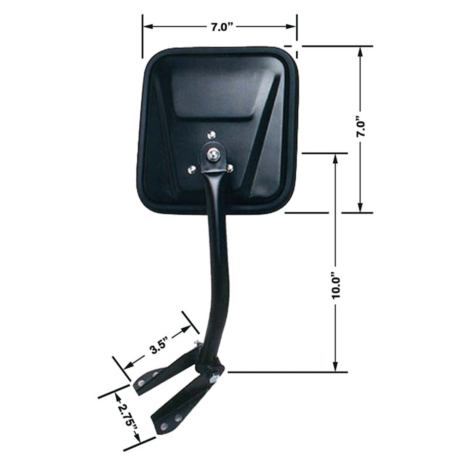 Jeep CJ CIPA 44650 Manual Replacement Driver Side Mirror, Black OE Style