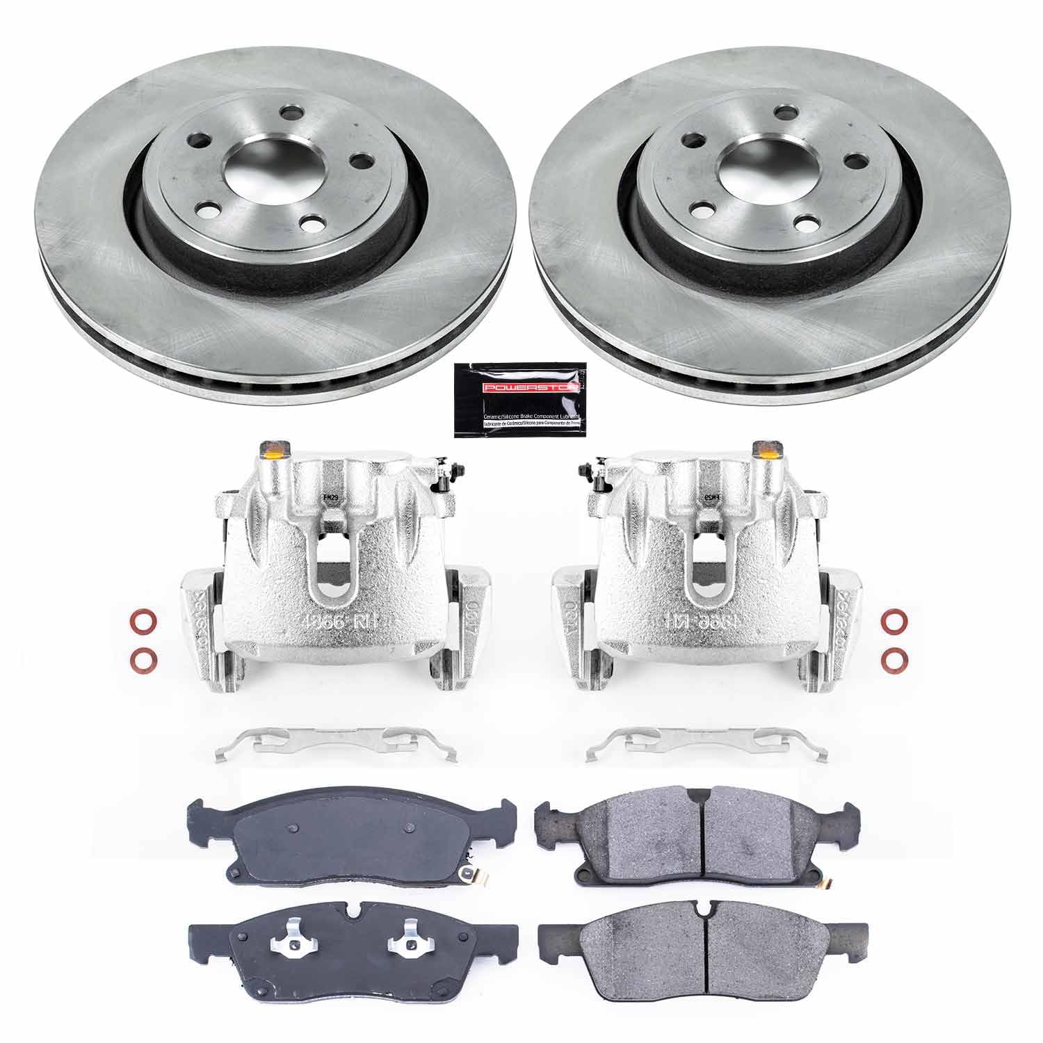 Power Stop KCOE7133 Brake Kit Stock Replacement with OE Calipers- Front For Jeep Grand Cherokee 2016-2019 [Model Specific]