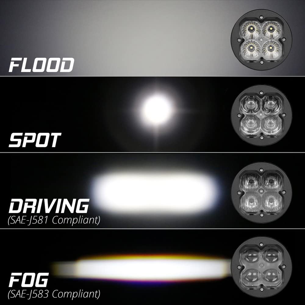 XKGLOW 2PC Fog Light Mount Cube Light Flood Beam SAE Bluetooth App Control