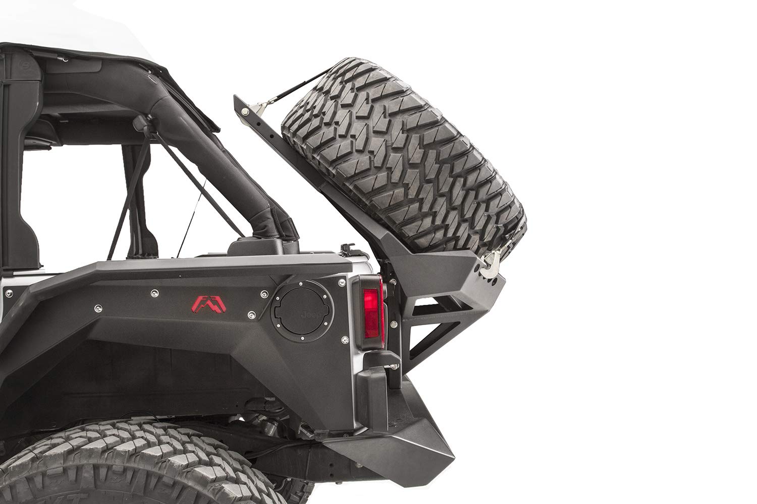 Fab Fours Slant Back JK2070-1 Tire Carrier for The 07-17 Jeep Jk Y1261T