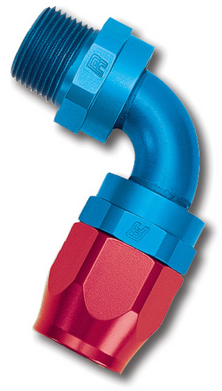90 Degree Russell Full Flow Swivel Pipe Thread Hose End