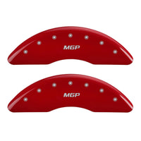 Caliper Covers MGP 41008SMGPRD Red Powder Coat Finish Front and Rear Caliper Cover, Set of 4 (MGP Silver Characters, Engraved)