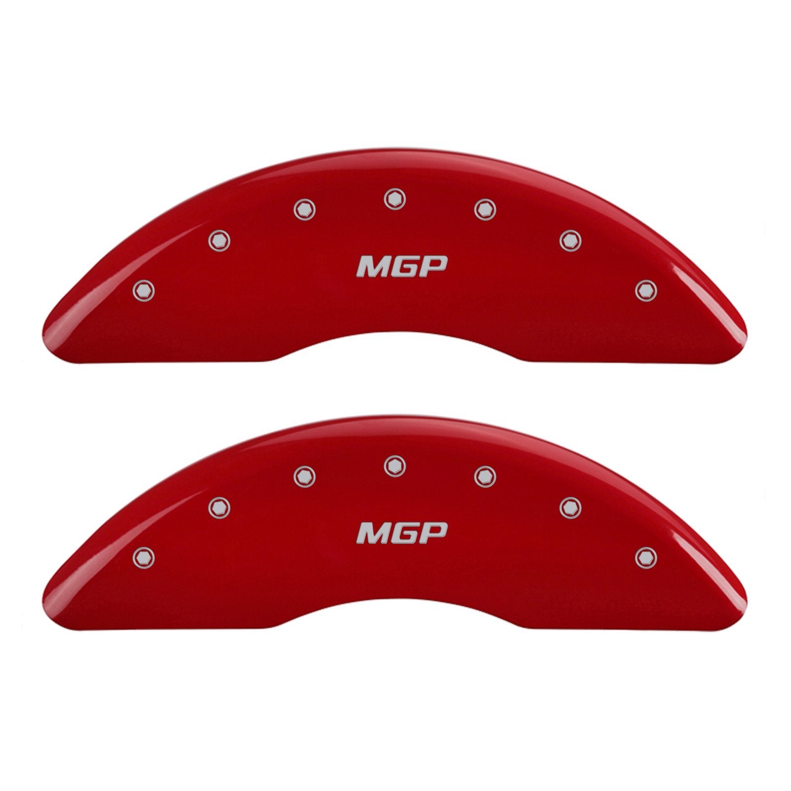 MGP 41002SMGPRD Caliper Covers 'MGP' Engraved Caliper Cover with Red Powder Coat Finish and Silver Characters, (Set of 4)