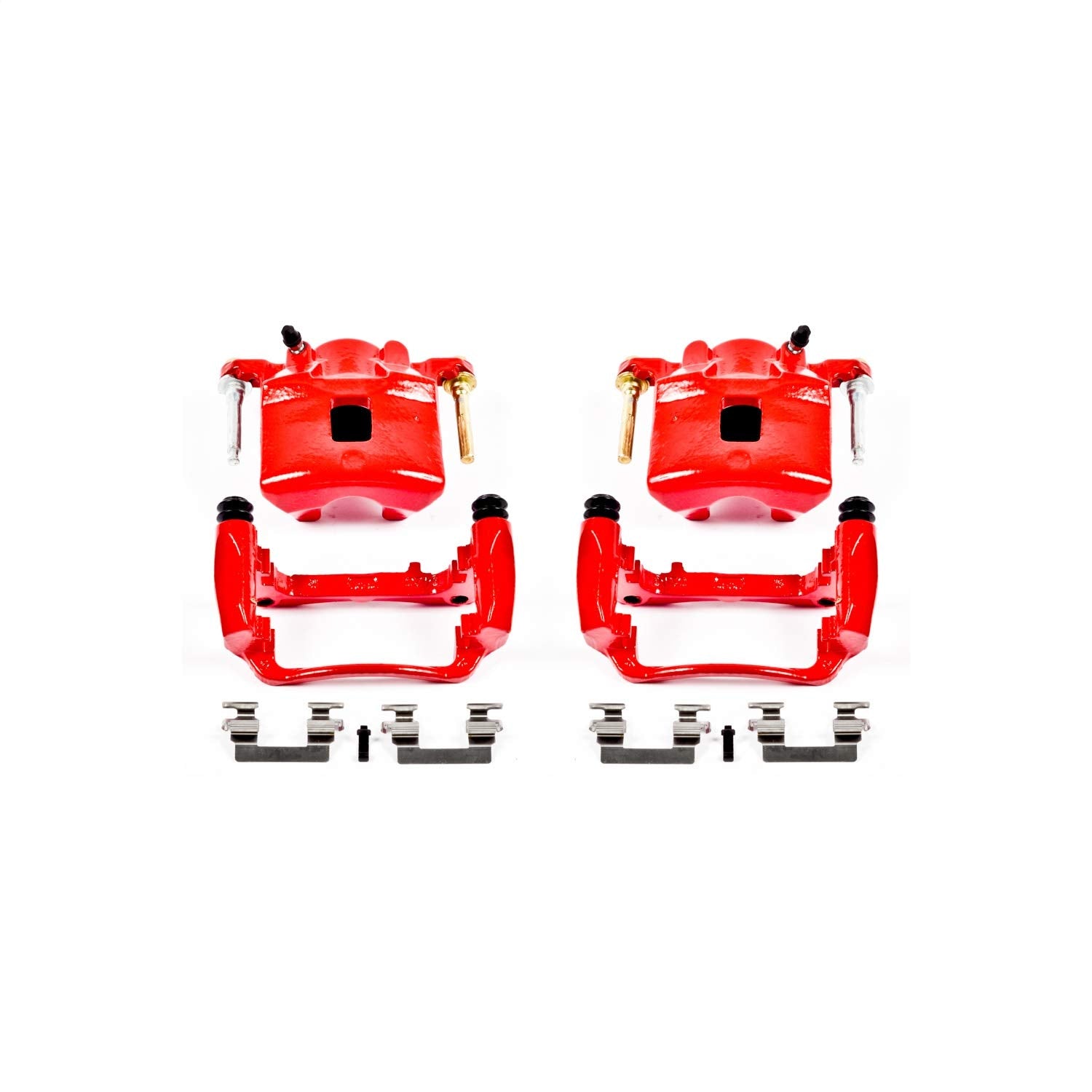 Power Stop S4880 Front Pair of High-Temp Red Powder Coated Calipers for Chevrolet Cobalt 2007, Pontiac G5 2007-2010, Saturn Ion 2003-2007 [Model Specific]