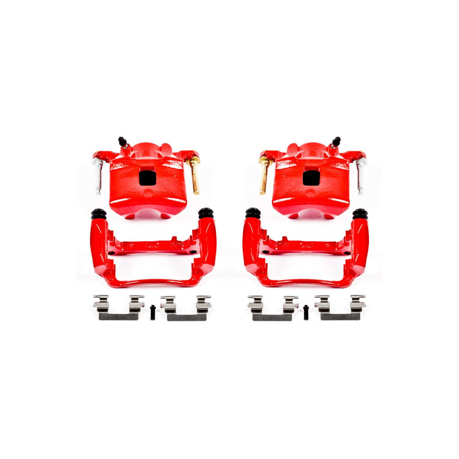 Power Stop S4880 Front Pair of High-Temp Red Powder Coated Calipers for Chevrolet Cobalt 2007, Pontiac G5 2007-2010, Saturn Ion 2003-2007 [Model Specific]
