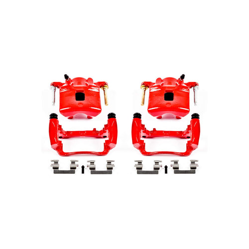 Power Stop S4880 Front Pair of High-Temp Red Powder Coated Calipers for Chevrolet Cobalt 2007, Pontiac G5 2007-2010, Saturn Ion 2003-2007 [Model Specific]