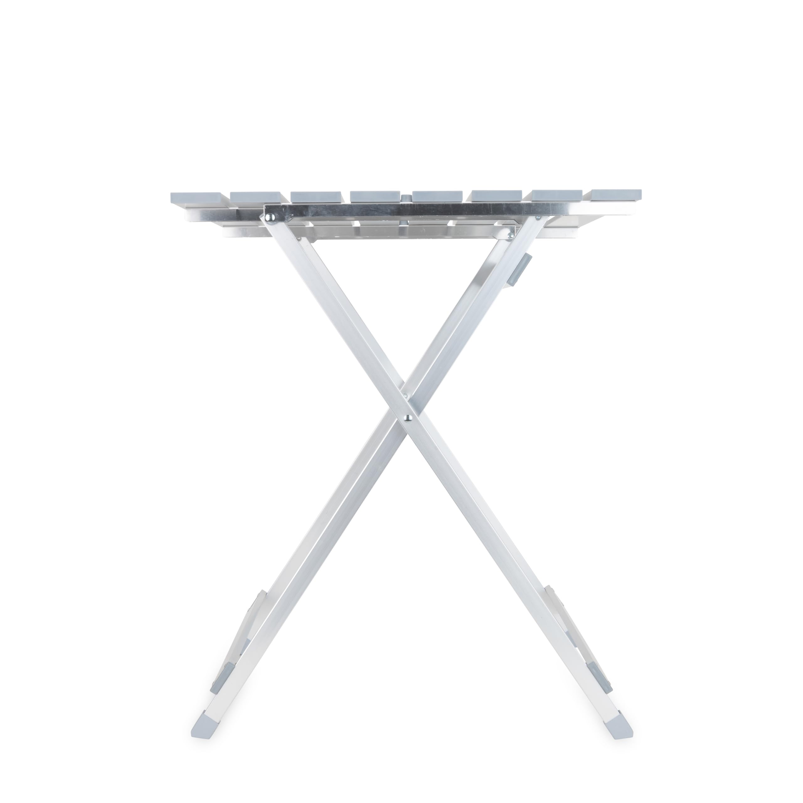 Camco Large Side Table Aluminum - Features Easy Setup & Supports Up to 110lbs - 19.5 L x 20” W x 24.25” H - Great for Camping, RVing & More - Folds to 2” (W) for RV Storage and Organization (51891)