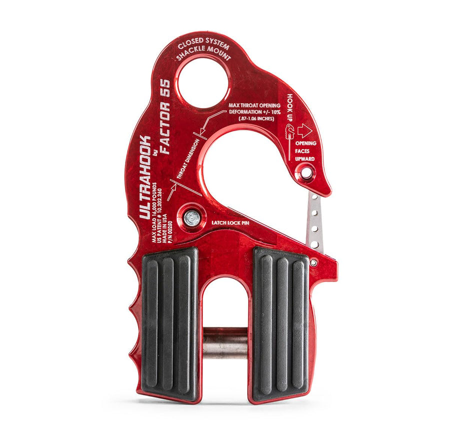Ultrahook Factor 55 Closed System Shackle Pin Mount, Designed for Steel Cables and Synthetic Ropes - Blue