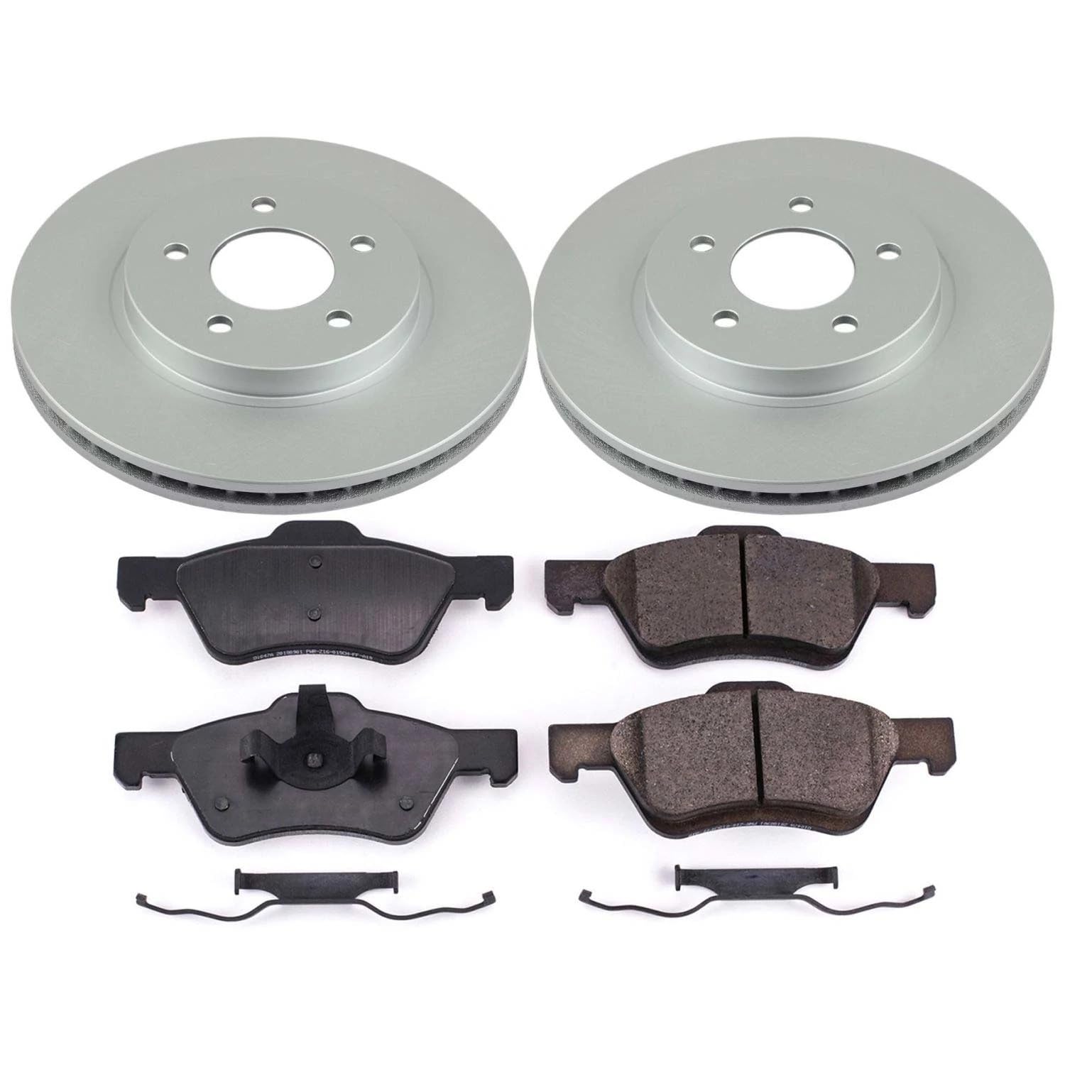 Power Stop Coated Brake Rotor CRK4580 & Ceramic Brake Pads- front For Ford Escape 2005-2010, Mazda Tribute 2005-2006, Mazda Tribute 2008-2010, Mercury Mariner 2005-2010 [Model Specific]