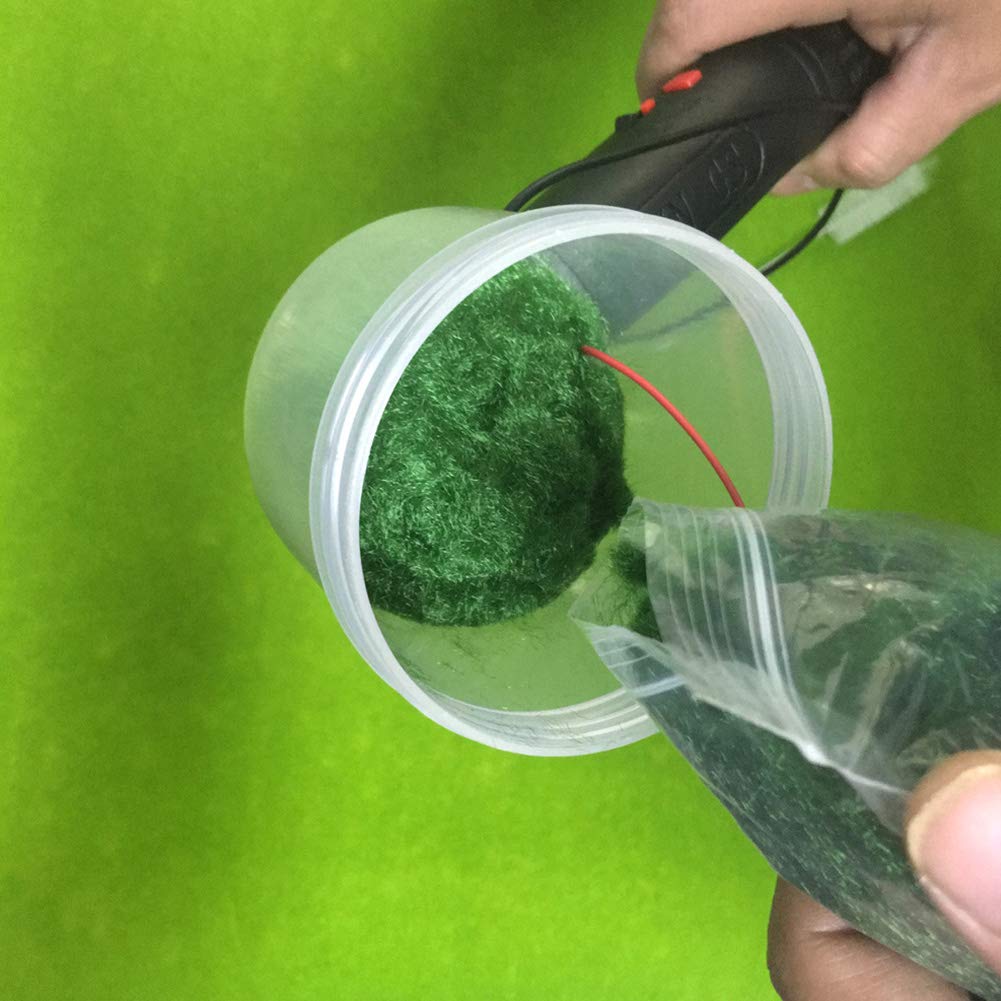 beiyoule Mini Static Grass Flocking Applicator Portable Electrostatic Flocking Machine with Antiskid Handle for DIY Scenic Modelling Sand Table - 320 x 120 x 120mm
