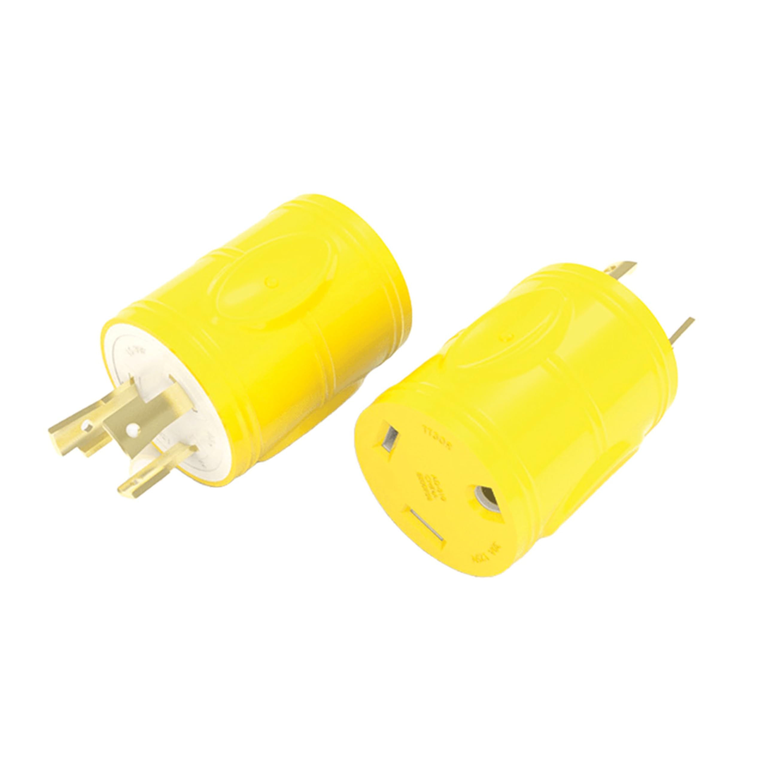 Furrion - 30 Amp Power Adapter Plug Male to 30 Amp Female with 3 Prongs, Marine Grade Electrical Converter Plug (Yellow) - F3030AD-RY