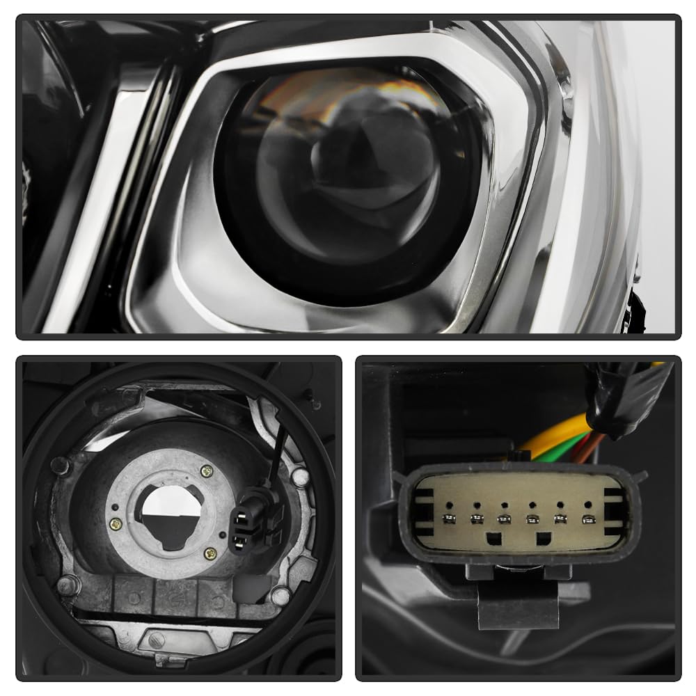 Chevy Equinox 2016-2017 Spyder (xTune) OEM Style Headlights - Left and Right - Low Beam-H11(Not Included) ; High Beam-9005(Not Included) ; Signal-7444NA(Not Included) -OE Chrome