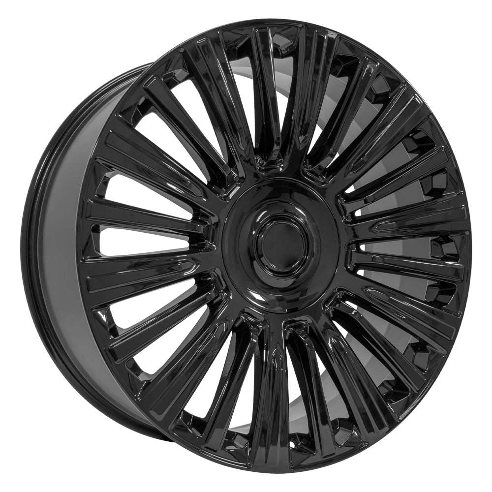 24 Inch OE Wheels CA92 Rim Fits Escalade Premium Luxury Platinum Style 6x139.7 24x10 Gloss Black - Hollander 4876 (1)