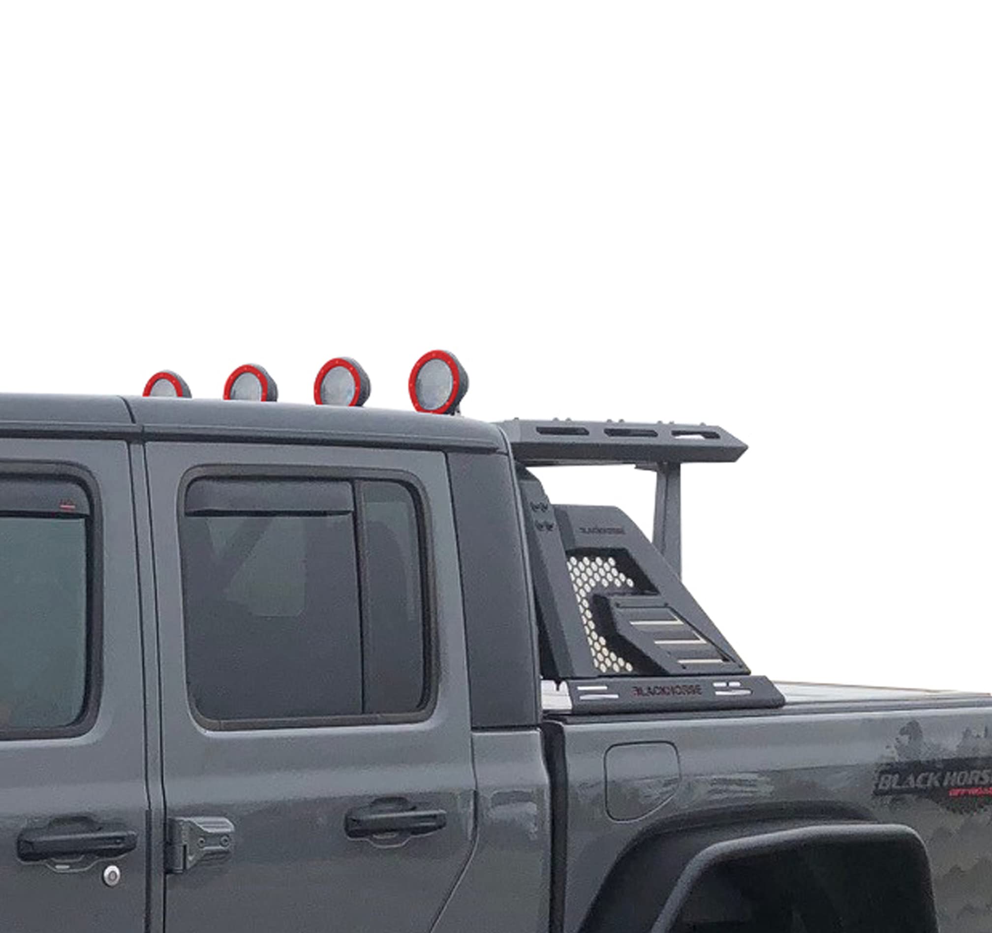 Armour II Black Horse Off Road Roll Bar W/Basket Kit Black Compatible with 2005-2021 Nissan Frontier-AR2-05BA3-PLFR