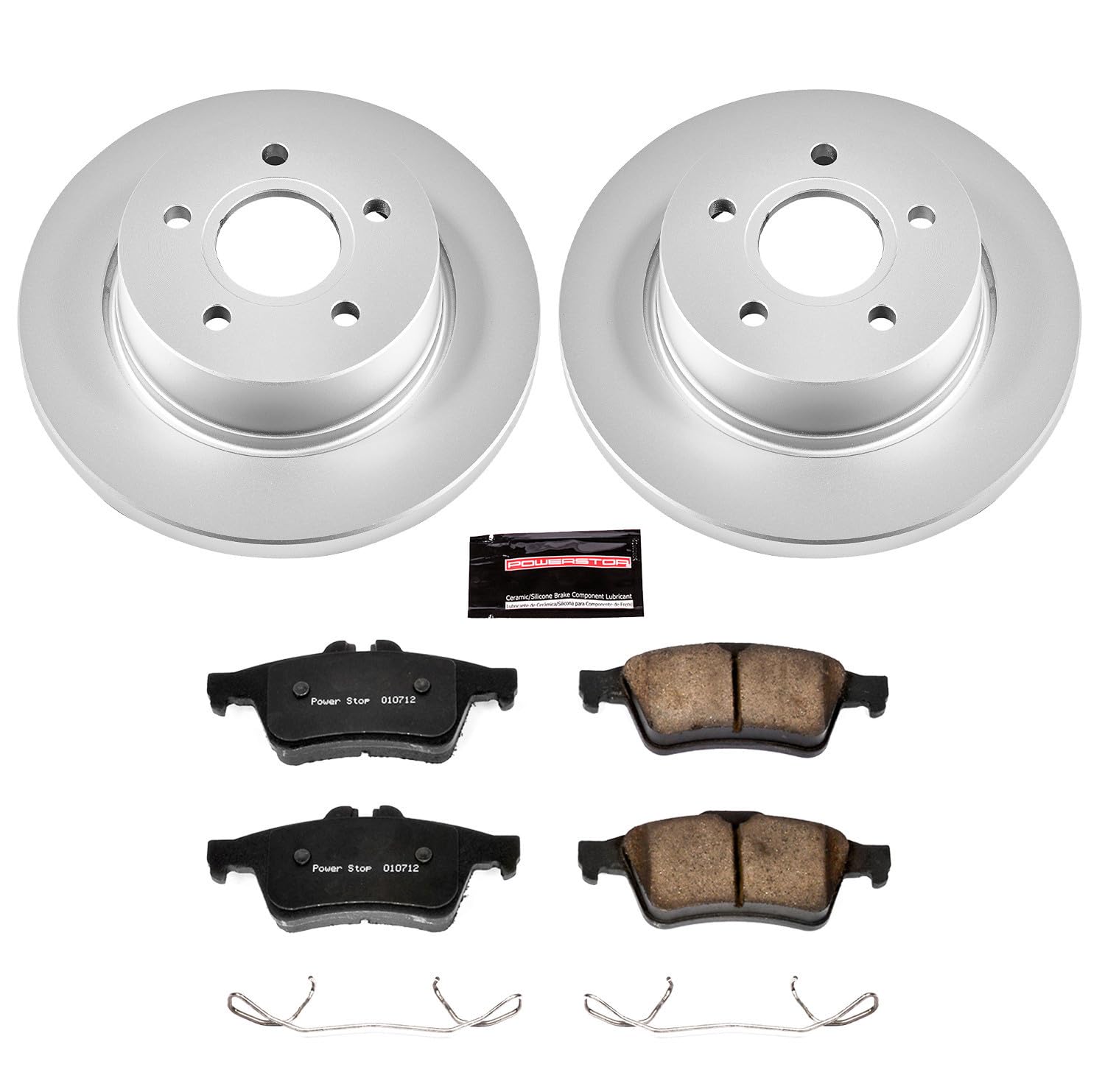 Coated Brake Rotor & Ceramic Brake Pads Power Stop CRK5975- rear For Ford Focus 2012-2018 [Model Specific]
