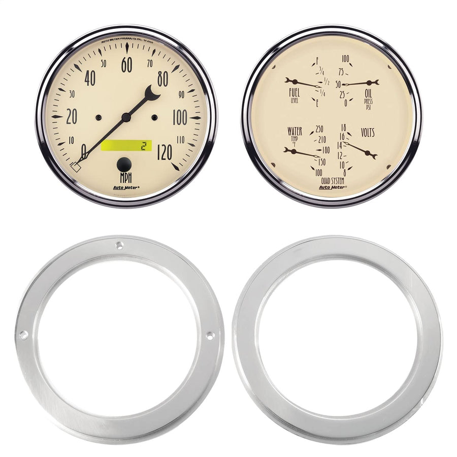 AutoMeter Dash Kit Direct Fit, 2 Pc, Chevy Truck 54-55, 2 X 5, Antique Beige (7037-02)