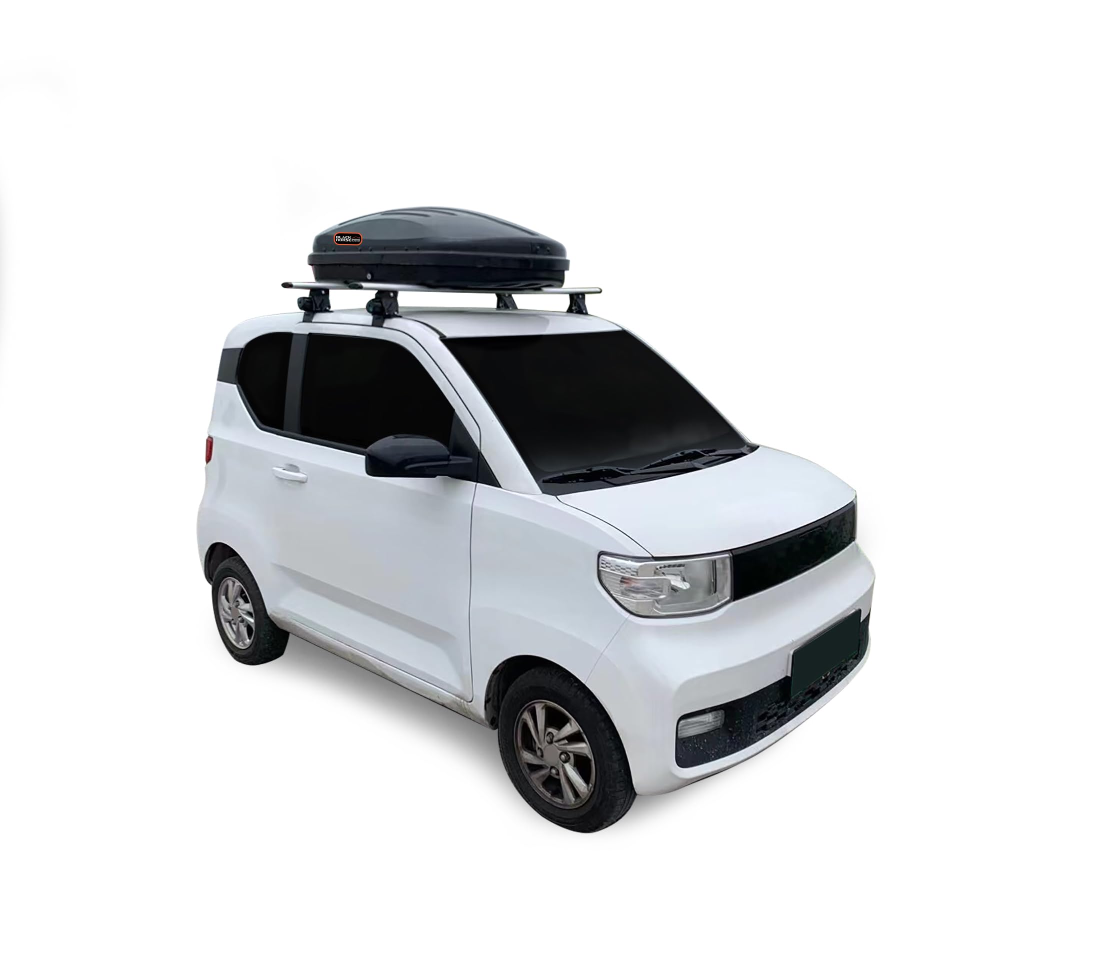 Rooftop Cargo Carrier Black Horse ABS + PMMA Hard Shell, 9 Cubic Feet Waterproof Car Roof Cargo Carrier Box w/Dual Side Opening, Security Key, 165lbs Capacity, for 28" to 80" Wide Crossbar Rack