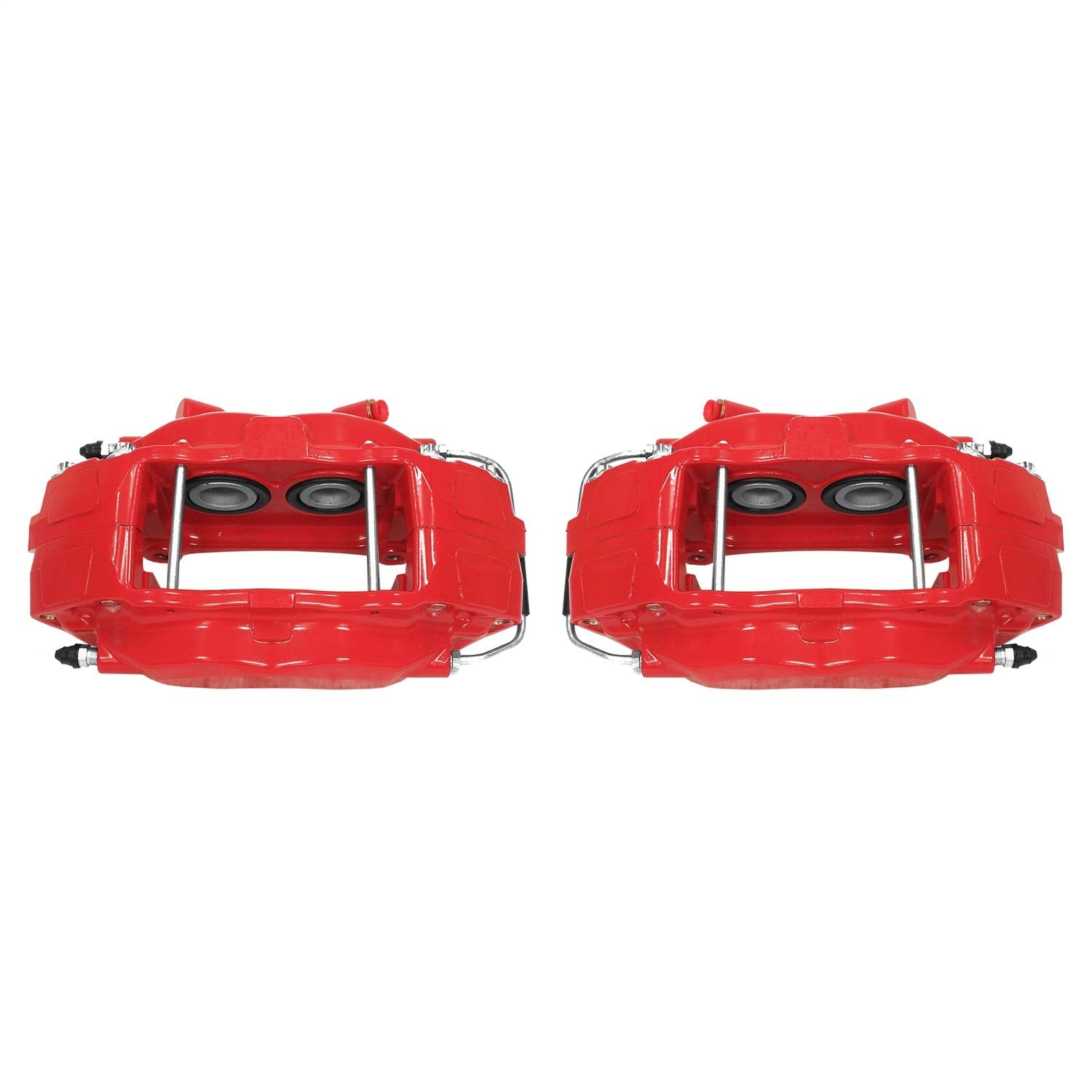 Power Stop S5128 Front Pair of High-Temp Red Powder Coated Calipers For Ford Mustang 2007-2014 [Model Specific]