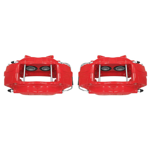 Power Stop S5128 Front Pair of High-Temp Red Powder Coated Calipers For Ford Mustang 2007-2014 [Model Specific]