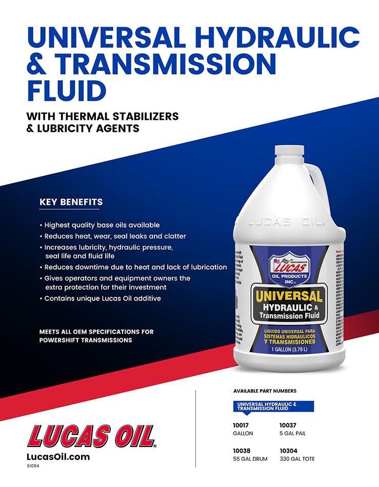 Universal Hydraulic & Transmission Fluid Lucas Oil - 1 Gallon