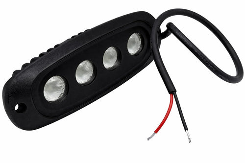T-H Marine LED Spreader Light Oval Recessed Mount – Super Bright 4-Element Flood Deck Light for T-Top Enclosures – Powder Coated Aluminum Marine Deck Light – Black, 5.875" x 1.75" x 1.625"