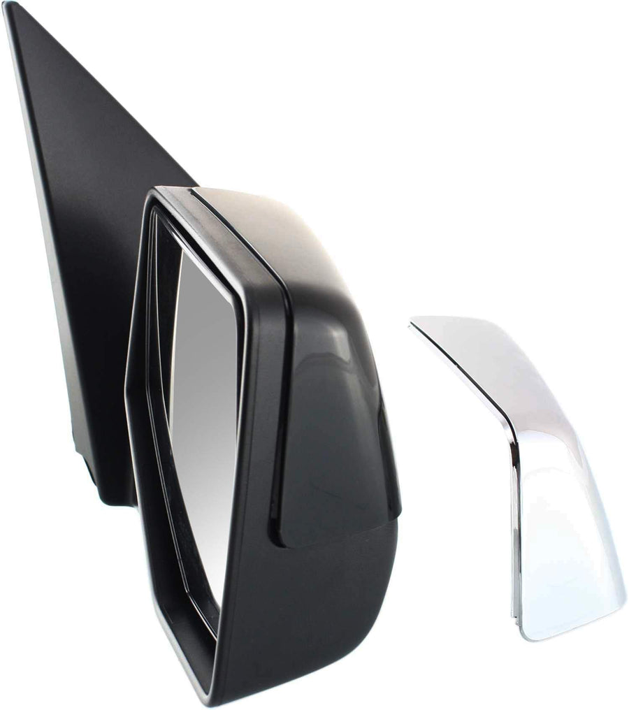 Power Mirror for Ford Explorer GO-PARTS 2006-2010, Right (Passenger) Side, Manual Folding, Non-Heated, Chrome/Paintable, 2 Caps, with Puddle Light, Replacement 2007 2008 2009