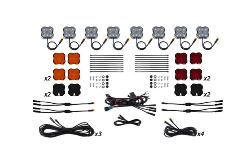 Diode Dynamics Single Color Stage Series LED Rock Light Kit (8-Pack), with Magnet Mounts