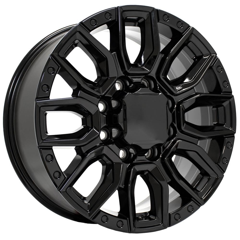 20 Inch OE Wheels CV97A Rim Fits GMC Sierra 2500/3500 Denali Style 8x165.1 20x8.5 Gloss Black - Hollander 14125 (1)