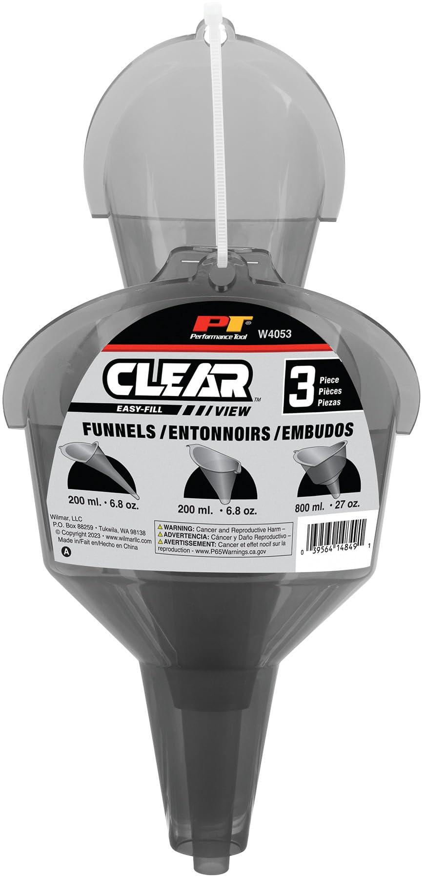 Easy-Fill Performance Tool W4053 Clear View Funnel Set (3 Pieces) - Versatile Liquid Filling Solutions