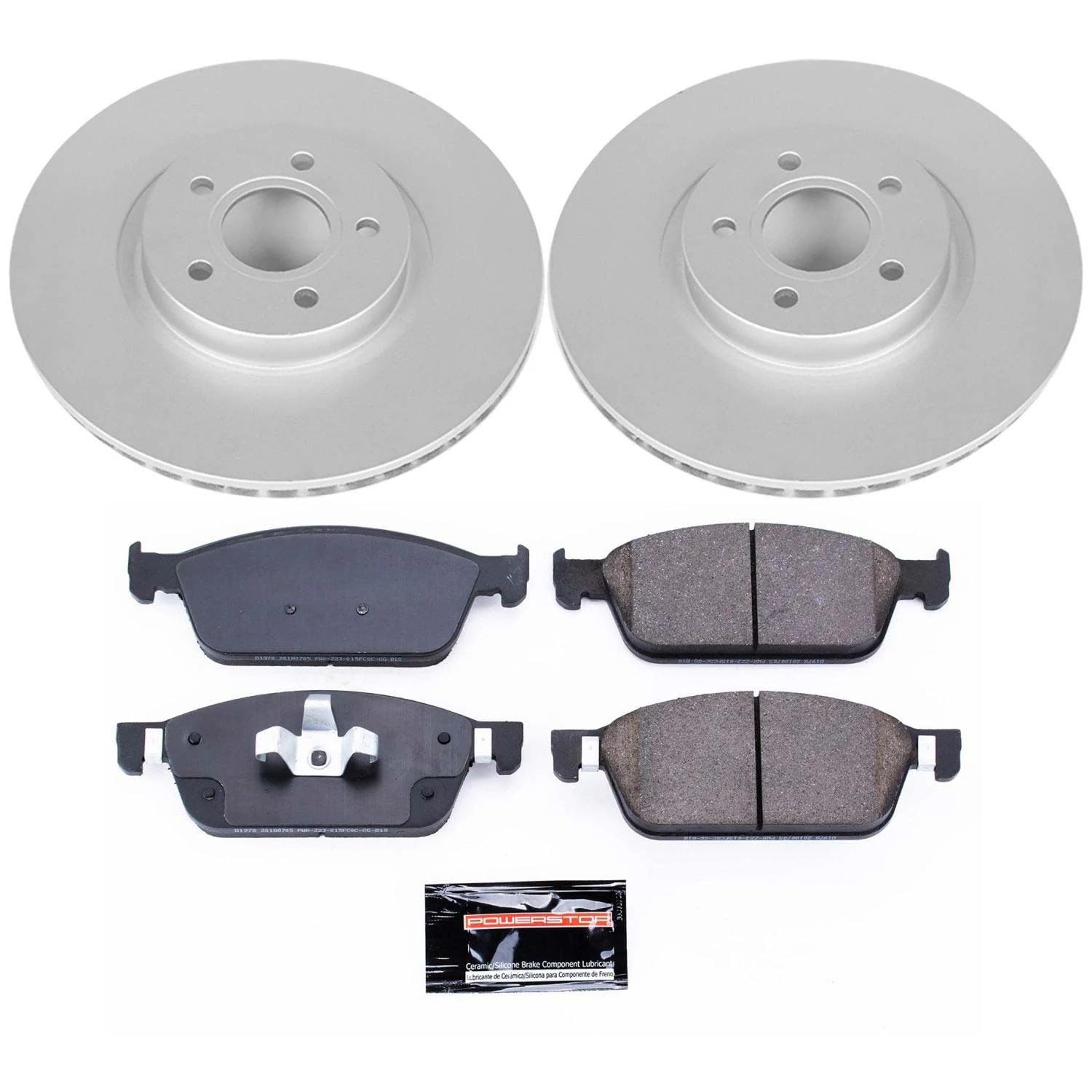 Z23 Evolution Power Stop CRK7338 Coated Brake Kit Front For Ford Escape 2017-2019, Lincoln MKC 2017-2019 [Model Specific]
