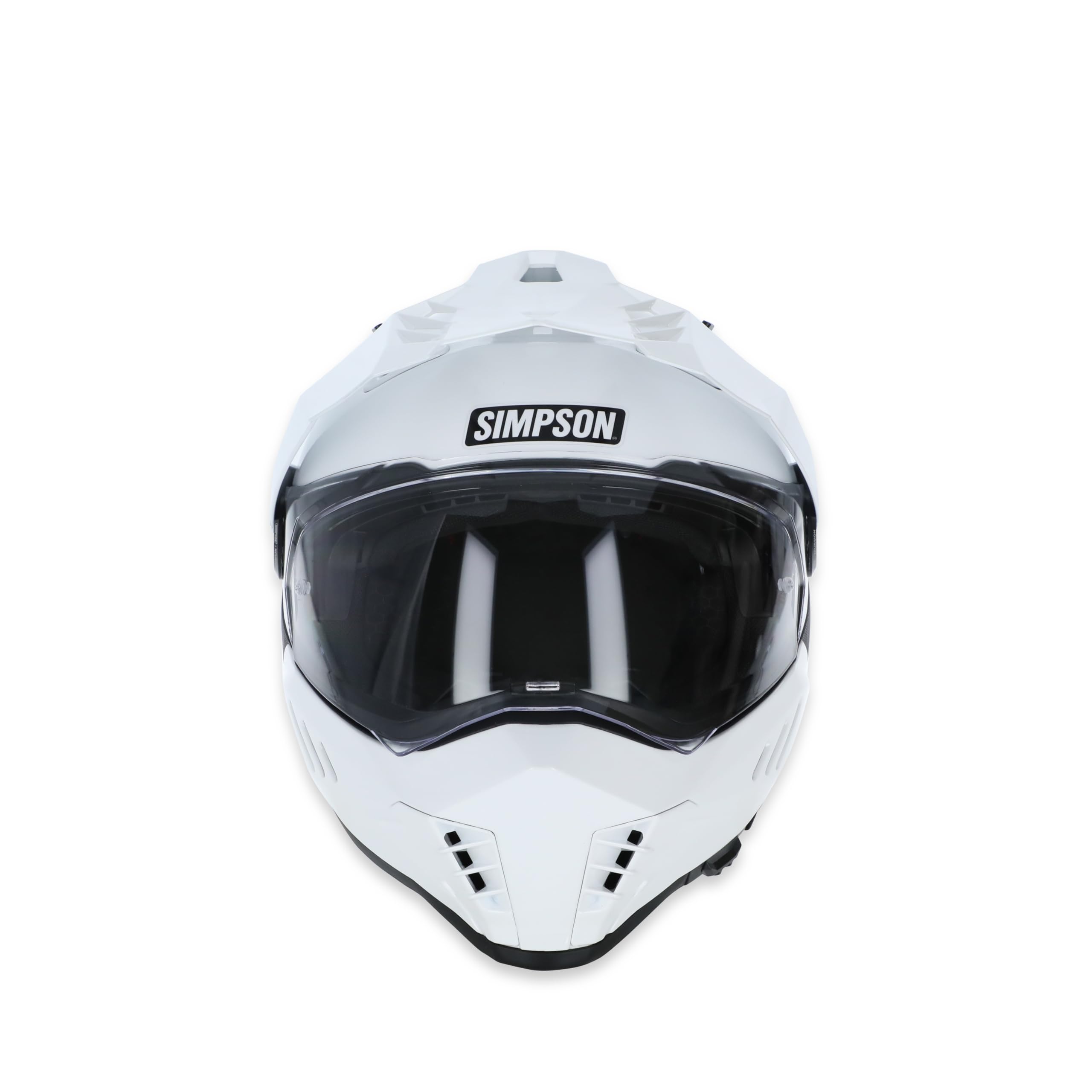 Simpson Bandit Xcursion Motorcycle Helmet - White - Small | Off Road Dirt Bike UTV Motocross ATV | Full Face | Removable Peak | Clear Pinlock Anti-Fog Visor Shield | DOT ECE Certified (XB1SM)