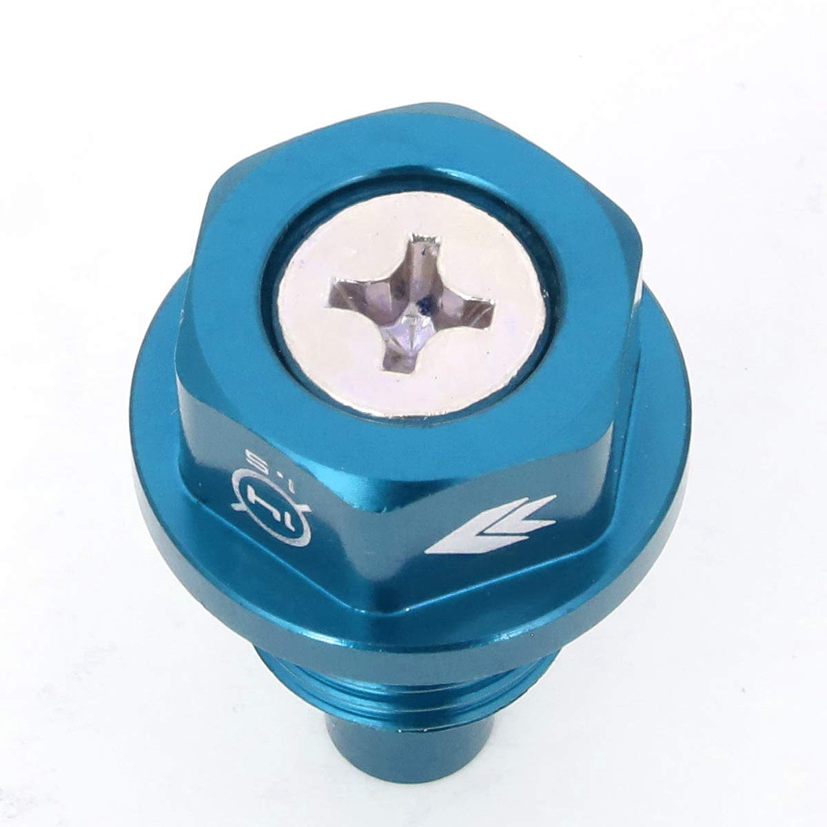 NRG Innovations Magnetic Oil Drain Plug, Engine Oil Drain Nut M14 X 1.5 Thread Size w/Washer, Blue, T-6061 Aluminum w/Stainless Steel Internal Magnet, NRG-NOP-100BL