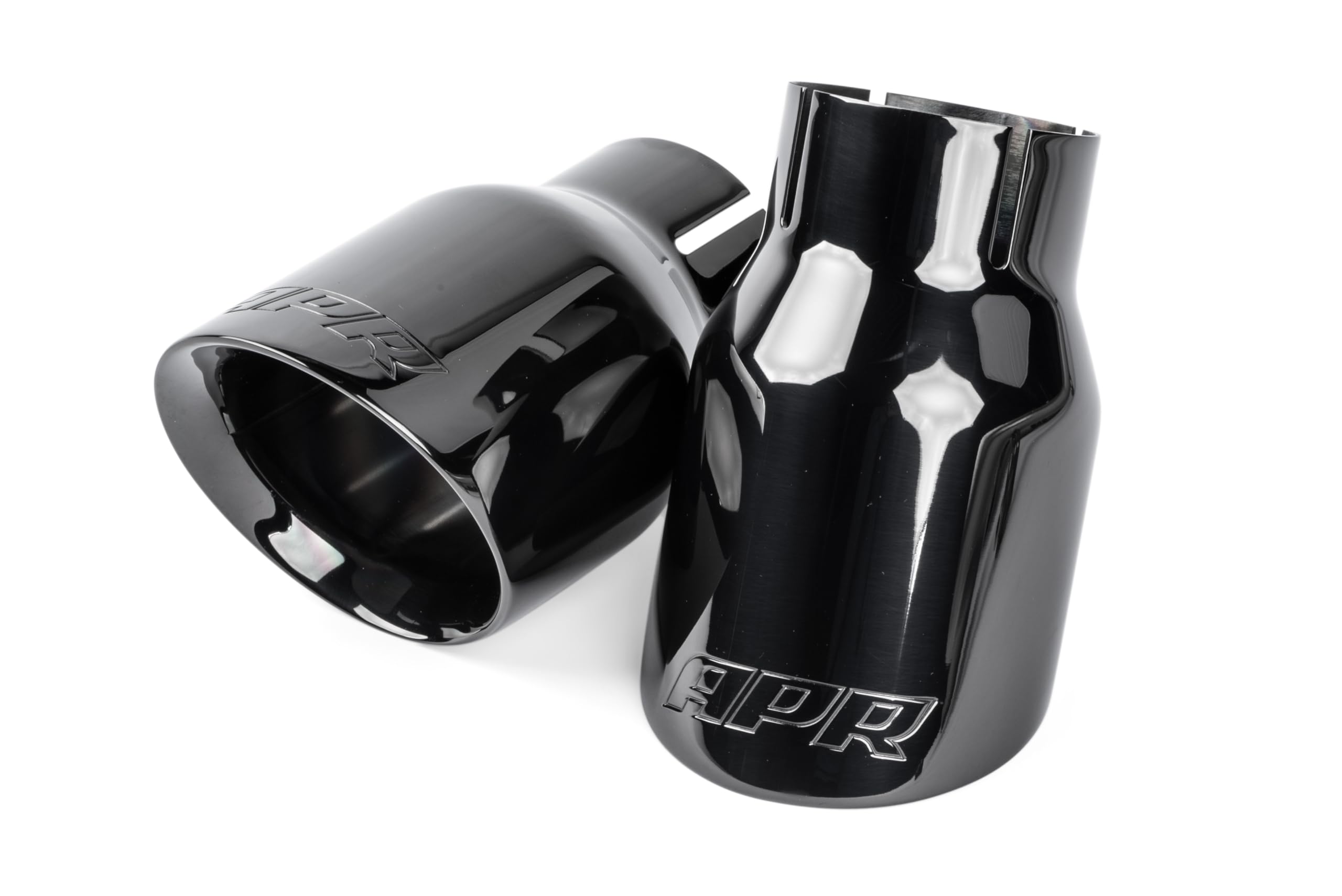 Double-Walled APR TPK0008 3.5 in. Slash-Cut Tips Diamond Black - Set of 2