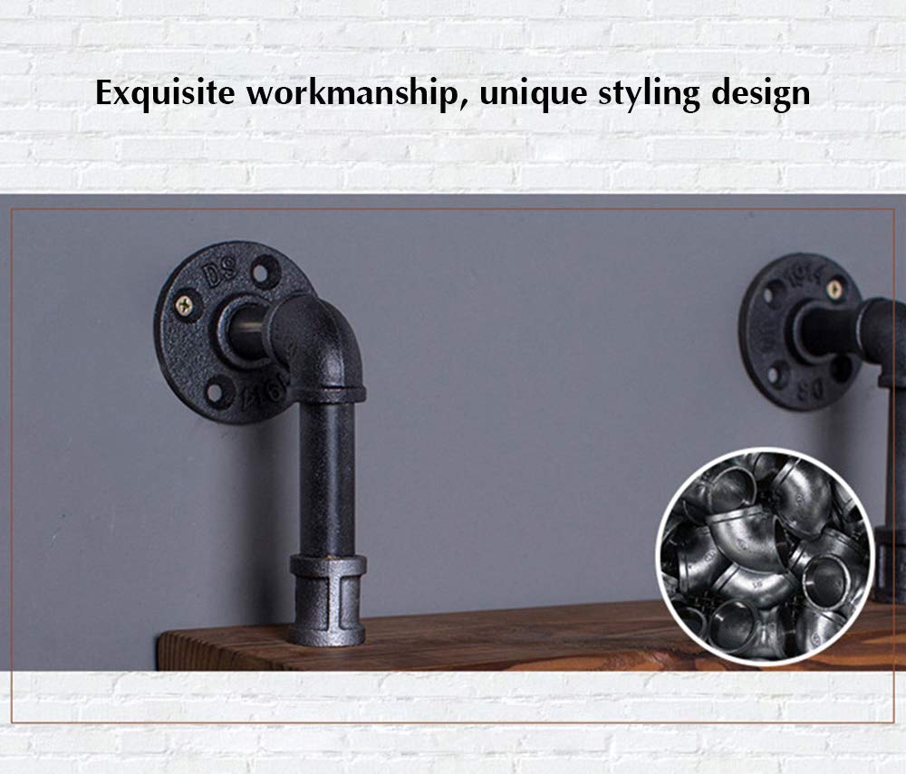 YIMJ Wall Hanging Wood Plate Iron Pipe Book Shelf Retro Art Display Shelves Bookshelf Storage Rack Decorative Bookshelf For Living Room