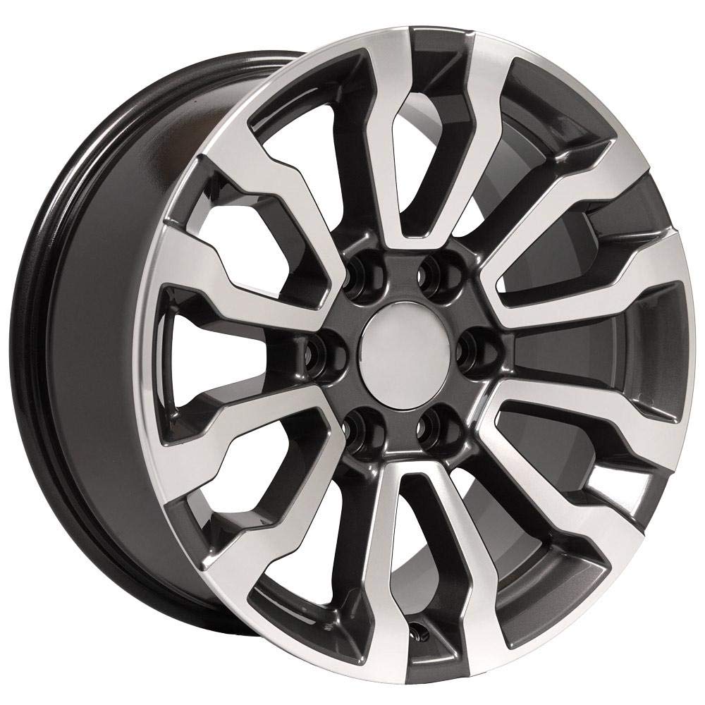 18 Inch OE Wheels CV35 Rim Fits Sierra 1500 AT4 Style 6x139.7 18x8.5 Gloss Gunmetal Machined - Hollander 5909 (1)