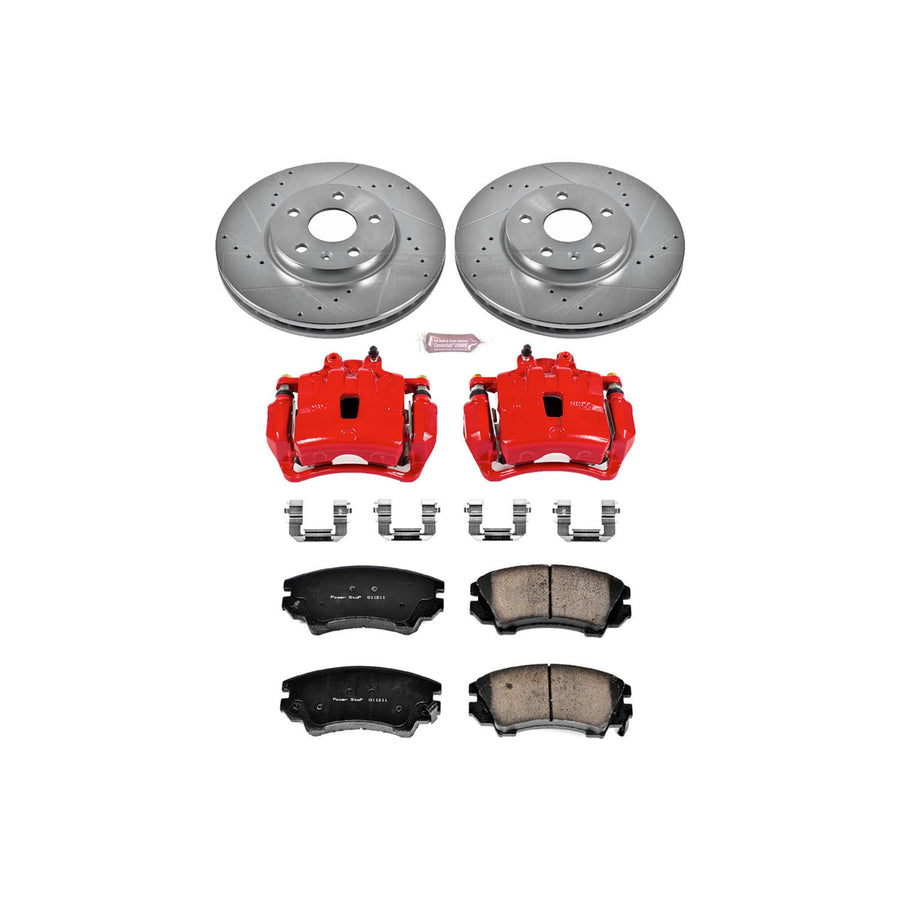 Power Stop Z23 Evolution Sport KC3031 1-Click Brake Kit with Powder Coated Calipers (Brake Pads, Drilled/Slotted Rotors)
