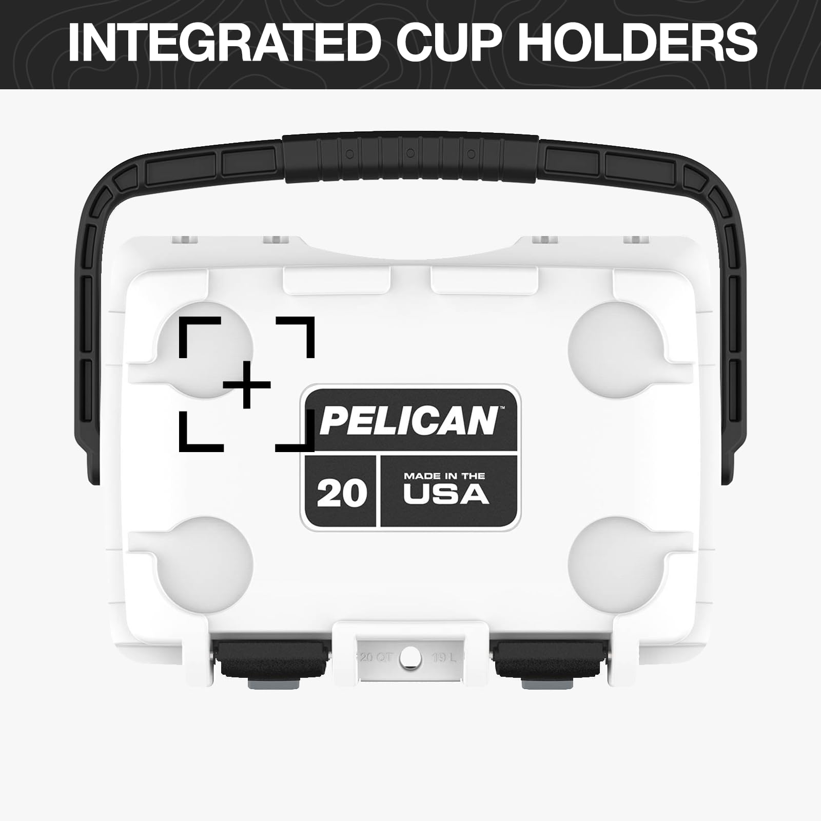 20 Quart Pelican Elite Cooler (White/Gray)