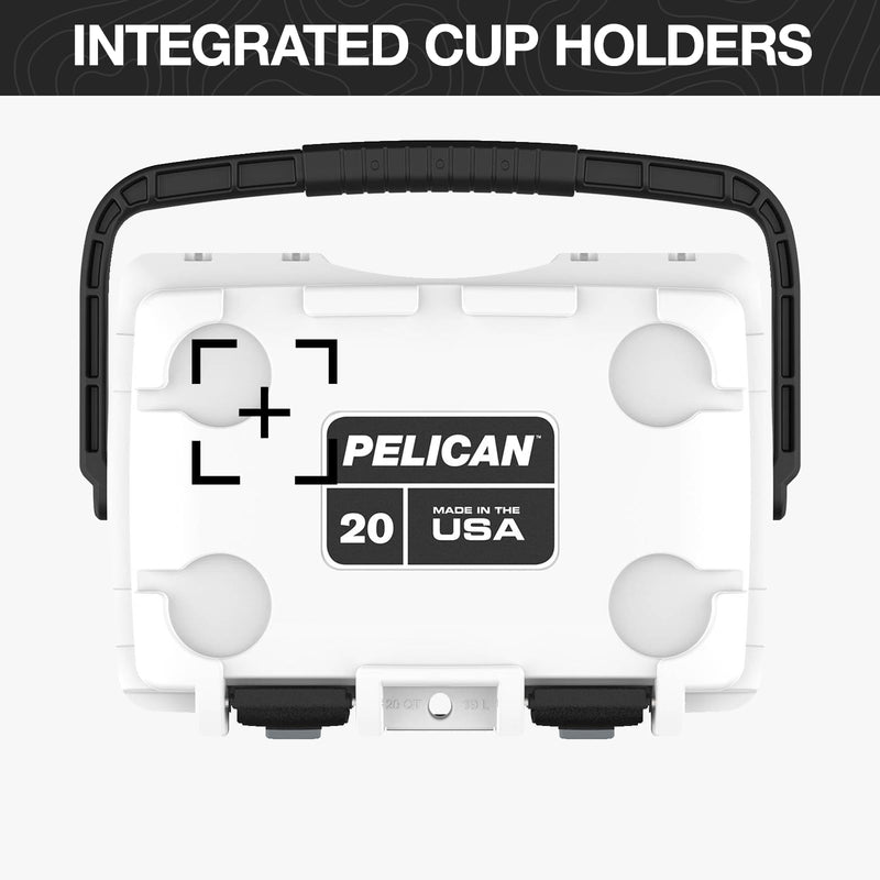 20 Quart Pelican Elite Cooler (White/Gray)