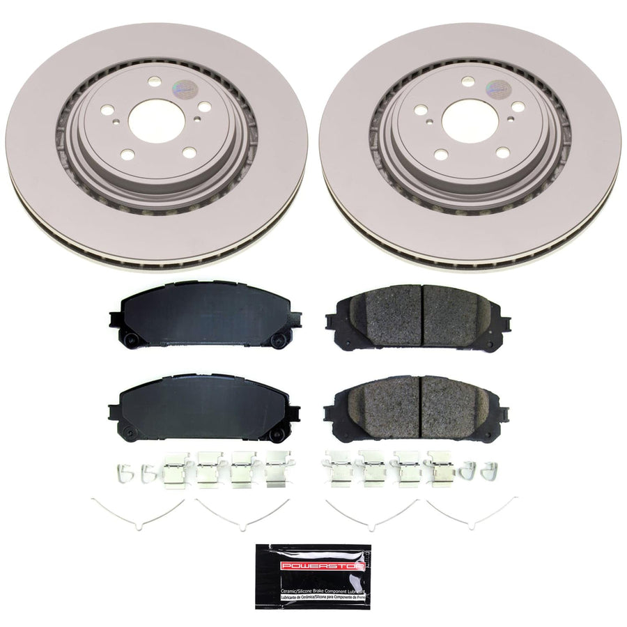 Power Stop Front CRK8753 Brake Kit Coated Brake Rotors and Pads For Toyota Highlander 2020-2022 [Application Specific]
