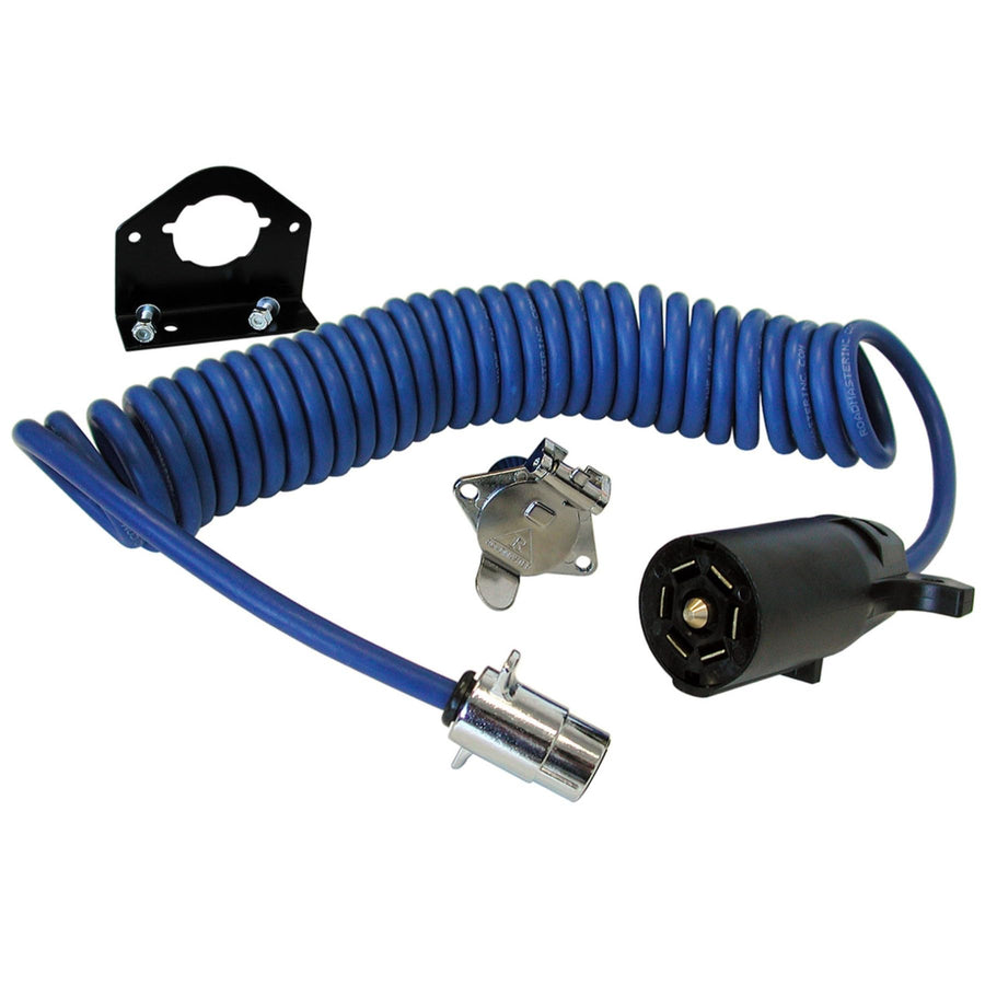 Roadmaster 164-7 Adaptive Power Cord with 7-Wire to 4-Wire, Plugs, Sockets, & Socket Bracket Included | Designed for Motorhomes with 4-Way Sockets | Water, Oil, & Chemical Resistant