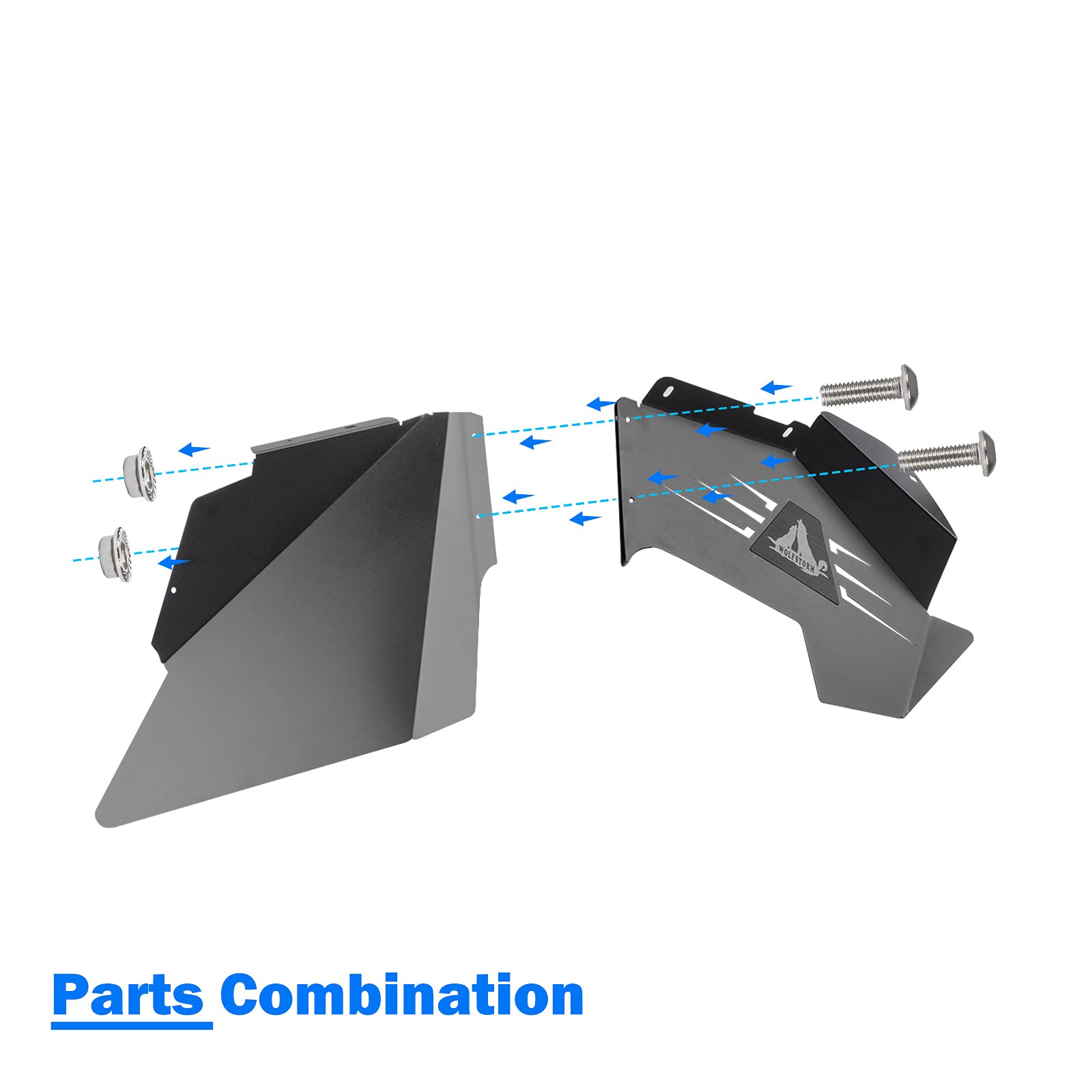 WOLFSTORM Fender Flares Front Liners for 2007-2018 Jeep Wrangler JK/JKU,2 PCS Steel Inner Front Fender Flares Liner Compatible for 2007-2018 Jeep Wrangler JK & JKU,Black